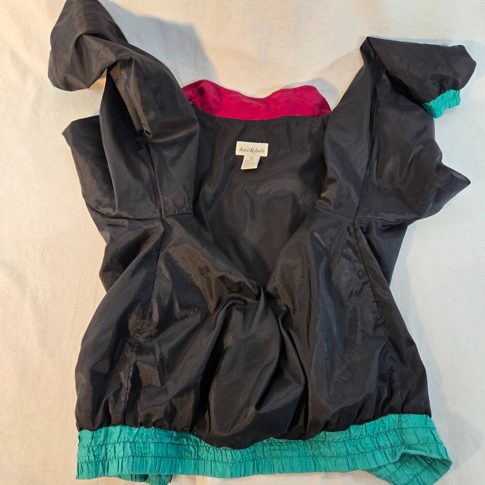 Vintage SARA ROBERTS 90's Y2K Blockecore Multicolor Bomber Jacket UNISEX Size M. - Picture 12 of 17